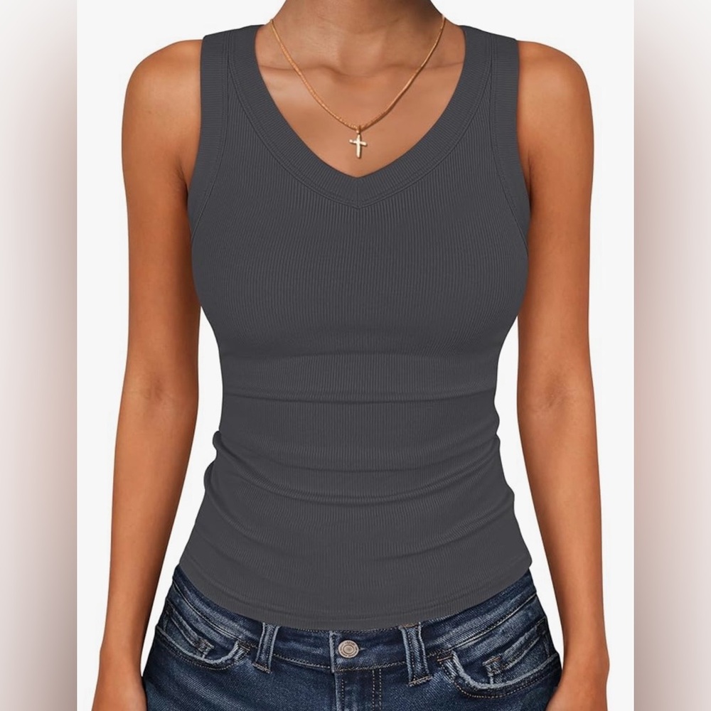 NWT Anrabess V-Neck Ribbed Knit Tank Top - Picture 15 of 16
